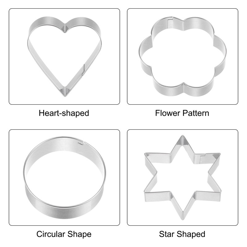 12pcs Cookie Cutters, Heart Round Star Flower Shaped Biscuit Cookie Cutter gallery