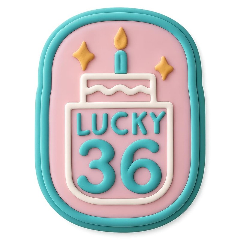 Lucky 36 Italic Cookie Cutter & Stamp, Fondant & Clay - 3x4" gallery