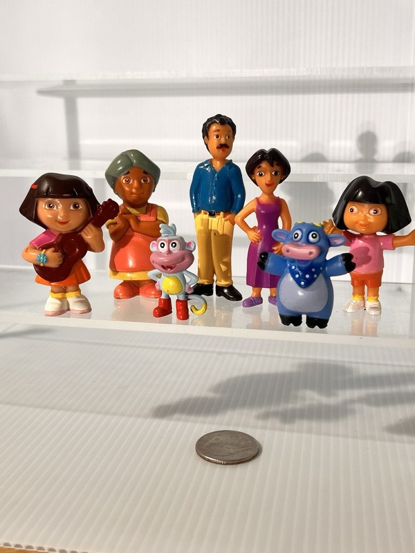 Rare Micro Mini Dora the Explorer Cake Topper Figures Boots Abuela Benny Mom Lot