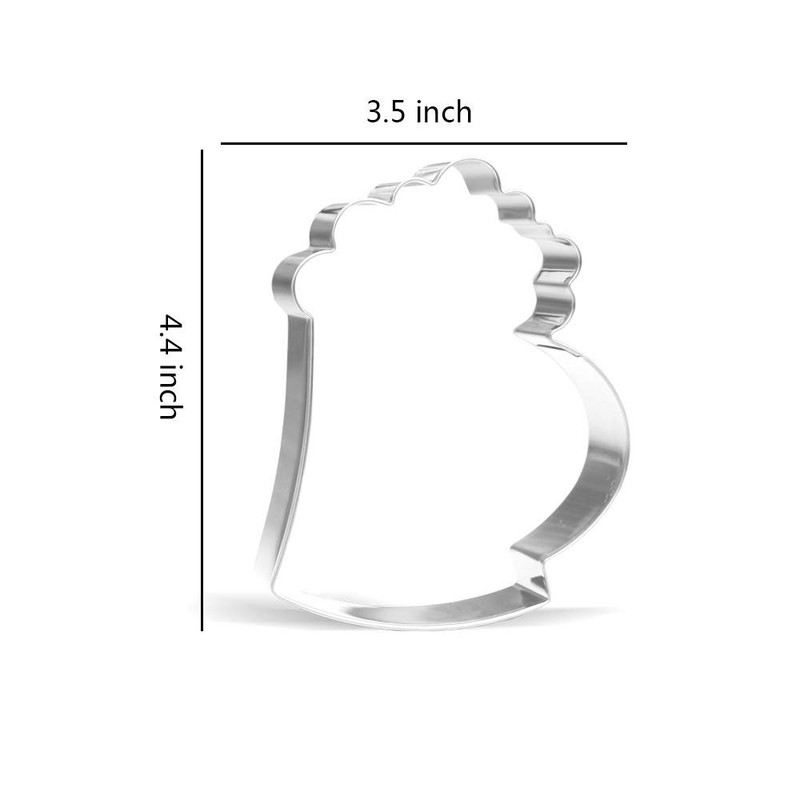 4.4 inch Beer Mug Cookie Cutters - Stainless Steel gallery
