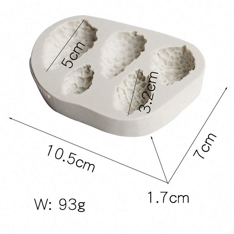 5-Cavity Pinecone Cake Fondant Mold, Pine Cone Silicone Chocolate Candy White gallery