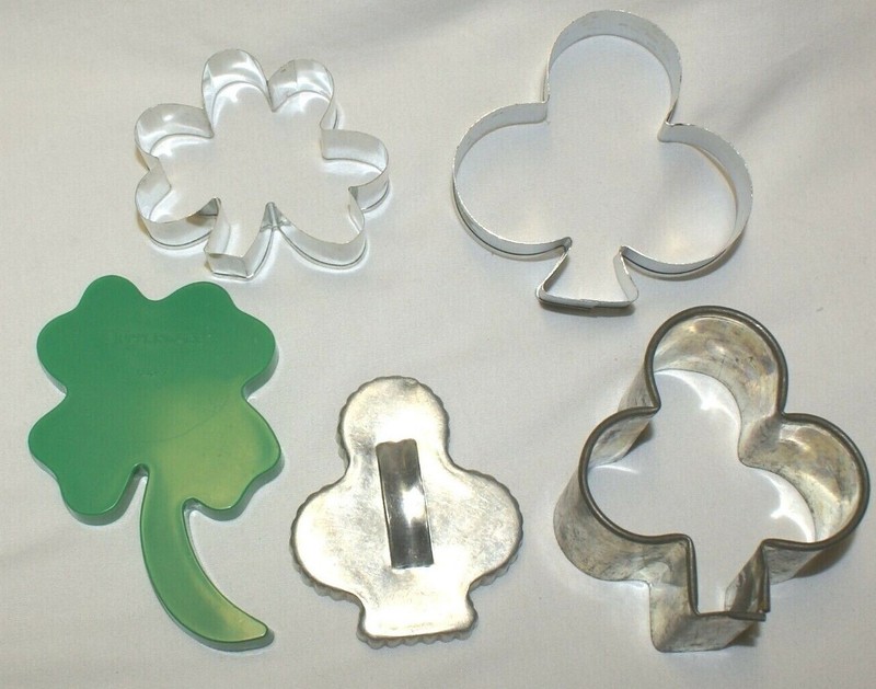 VTG Cookie Cutters St Patrick’s Day Irish Club Clover Shamrock Biscuit Aluminum