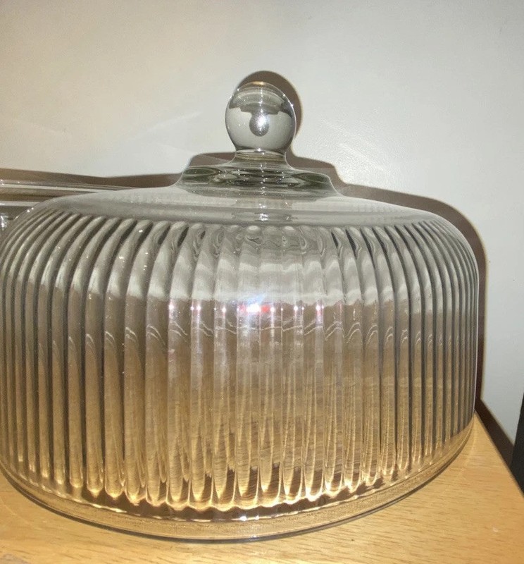 Anchor Hocking Monaco Crystal Clear Glass Cake Stand & Cover Set gallery