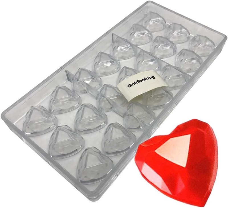 Diamond Heart Chocolate Mold Poly-carbonate Chocolate Mould Candy Tray