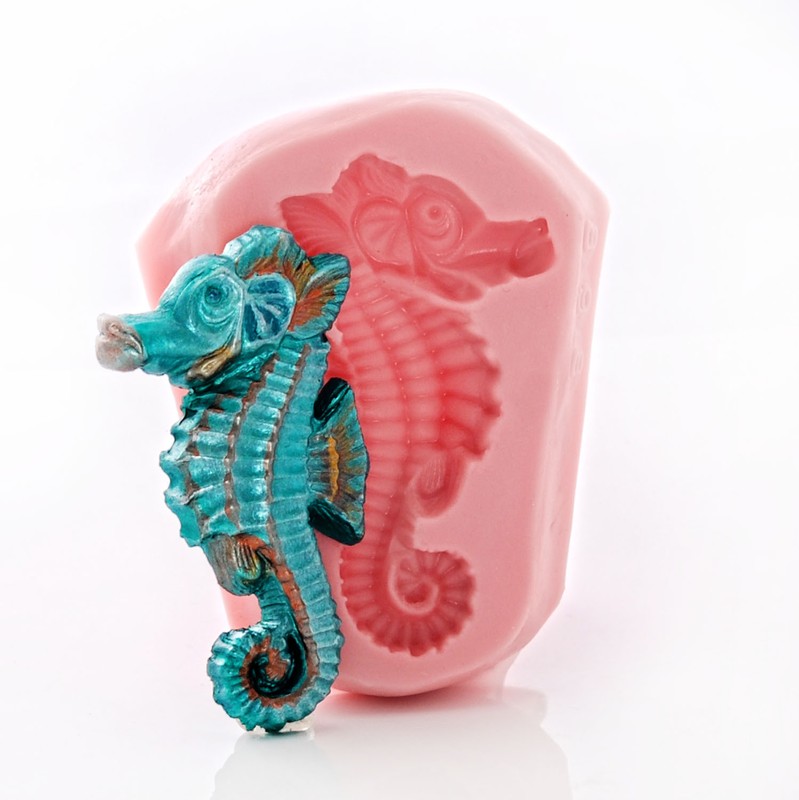 Seahorse Silicone Mold Food Safe Fondant Resin Jewelry Polymer Clay Mold (898)