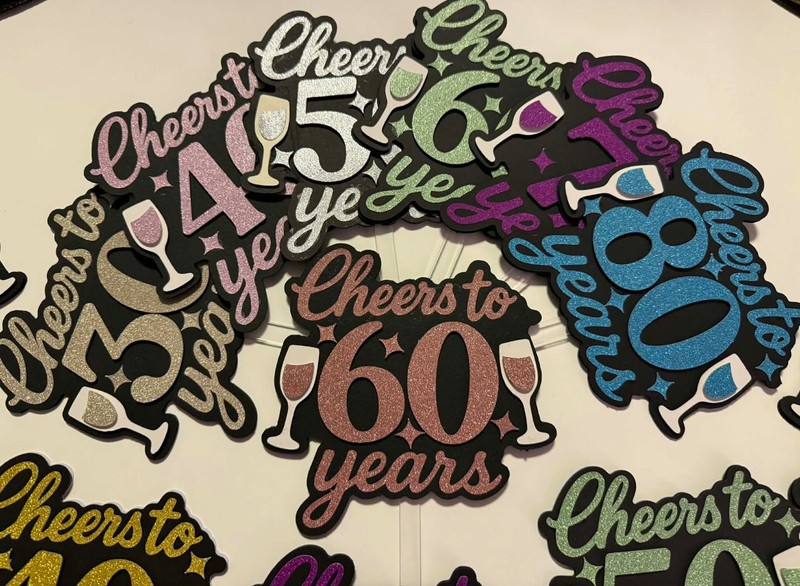 *PERSONALISED 3D BIRTHDAY CAKE TOPPERS you choose age and colour from samples gallery