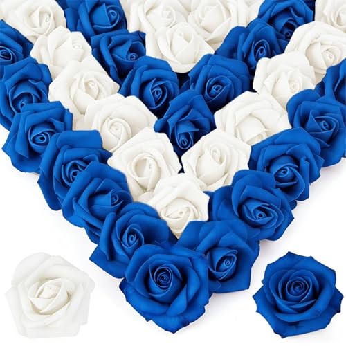 Real Looking Blue and White Blend Artificial 100Pcs 100pcs Blue and White Ombre gallery