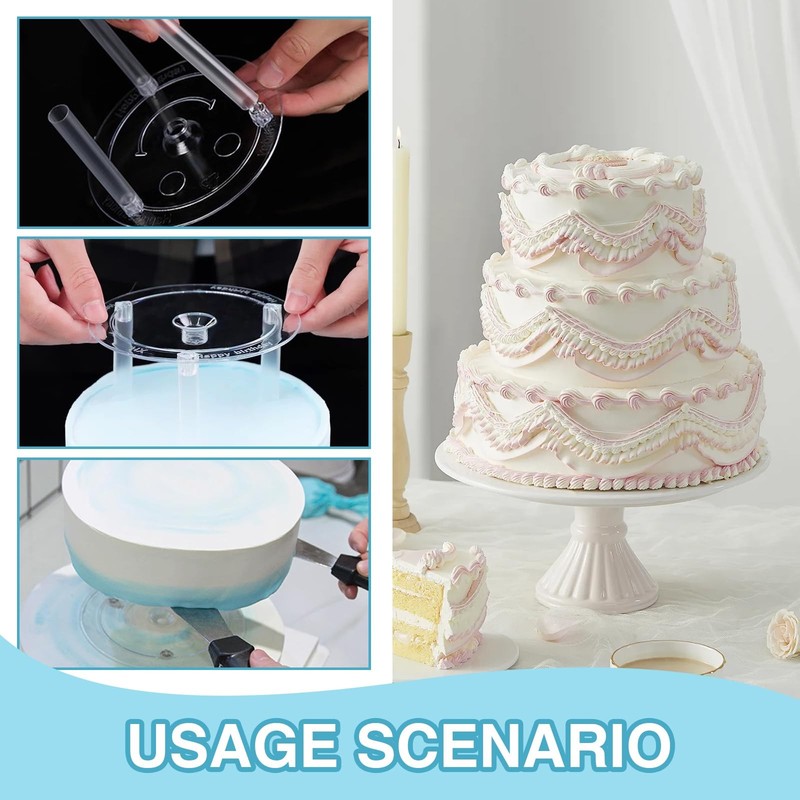 34 PCS Cake Tier Stacking Kit Tiered Cakes Support Fits 4 6 8 10 Inch Pans gallery