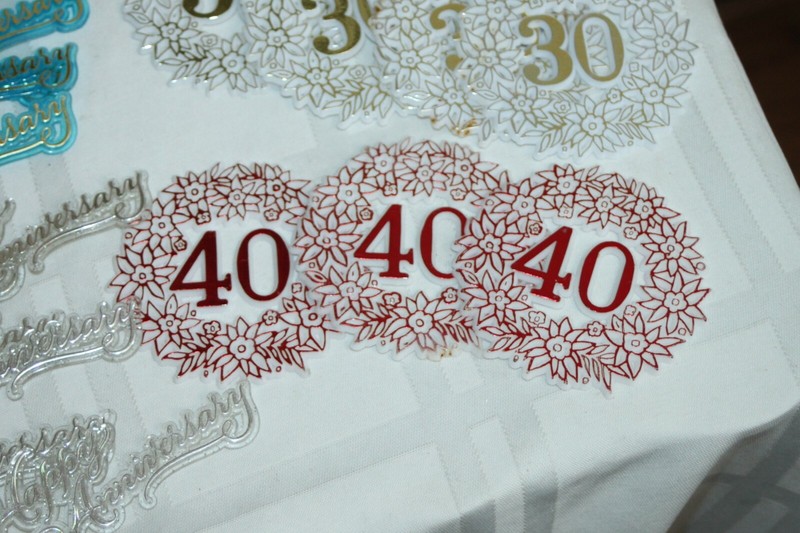Large lot of Happy Anniversary Cake Decorating Topper Lot Scripts Numbers gallery