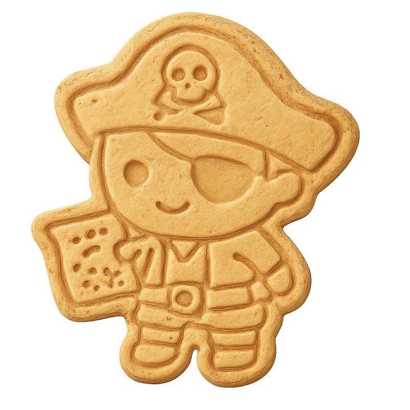 Chibi Pirate with Sea Chart Cookie Cutter & Stamp, Fondant & Clay – 3×4