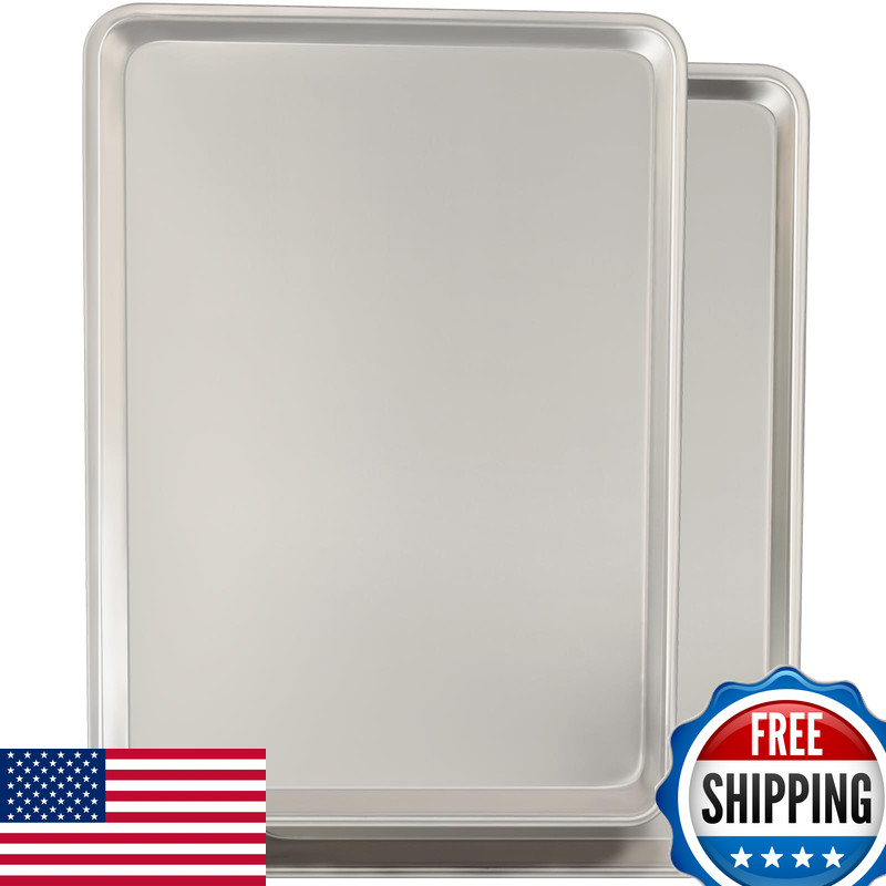 Commercial Quality Baking Sheet Pan Set Natural Aluminum Cookie Sheet Umite