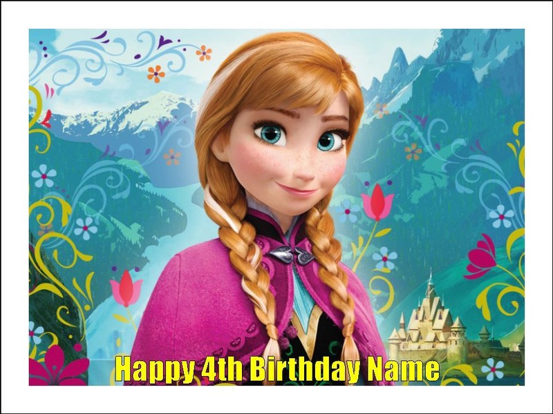 Frozen Cake Topper –Edible Icing – Anna Birthday Party Decoration