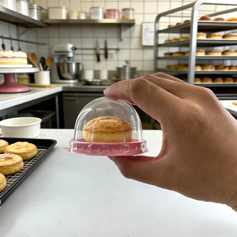 50 Set Mini Cupcake Container Mooncake Boxes Cupcake Box Muffin Pod Dome Cont... gallery