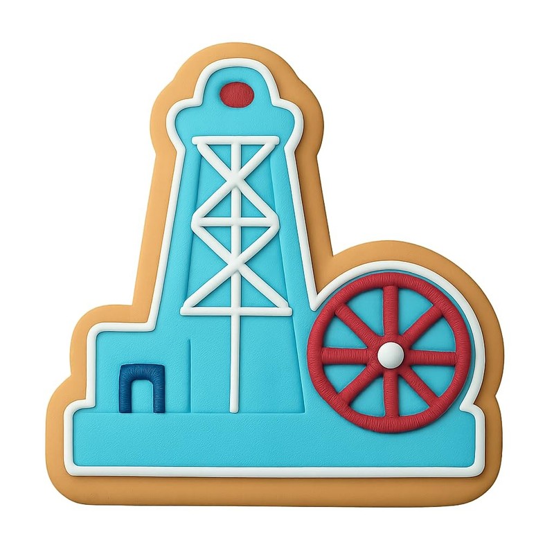 Rotary Land Rig Cookie Cutter & Stamp, Fondant & Clay - 4x3.2 gallery