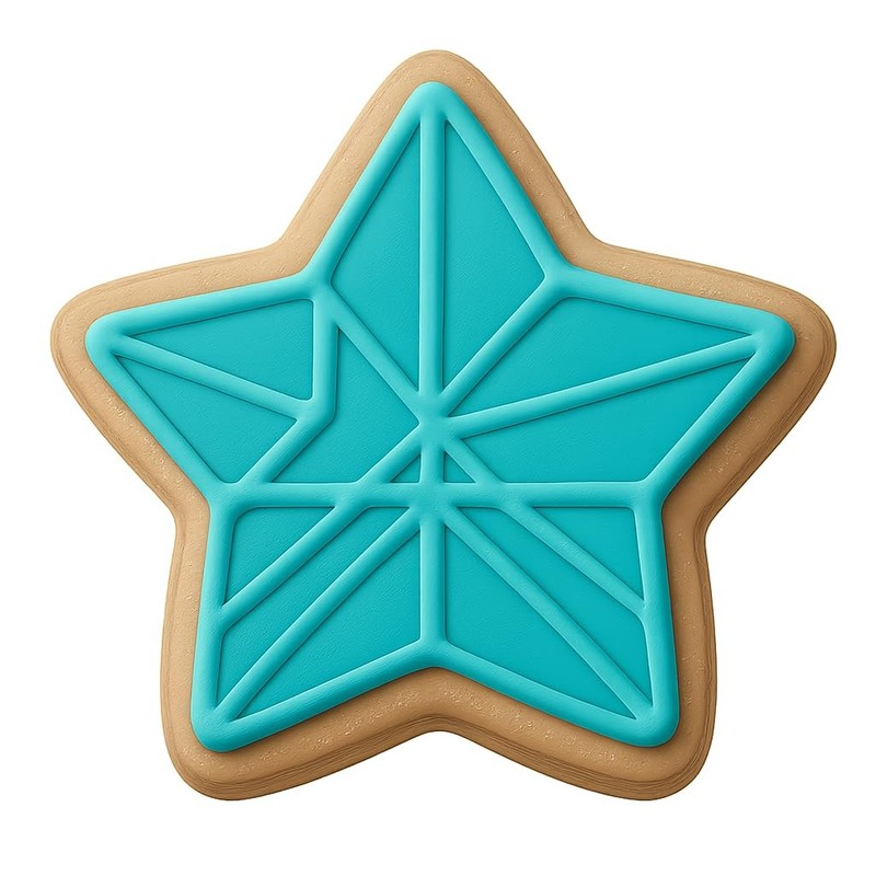 Patchwork Star Block Cookie Cutter & Stamp, Fondant & Clay - 4x3.6 gallery
