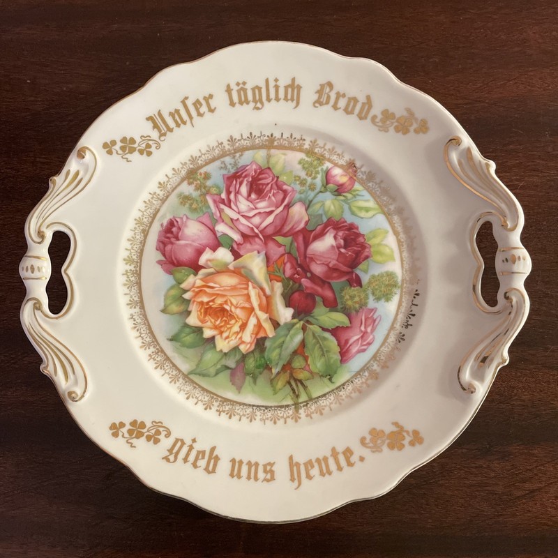 Antique 1900’s German Handled Bread Plate In Mint Condition