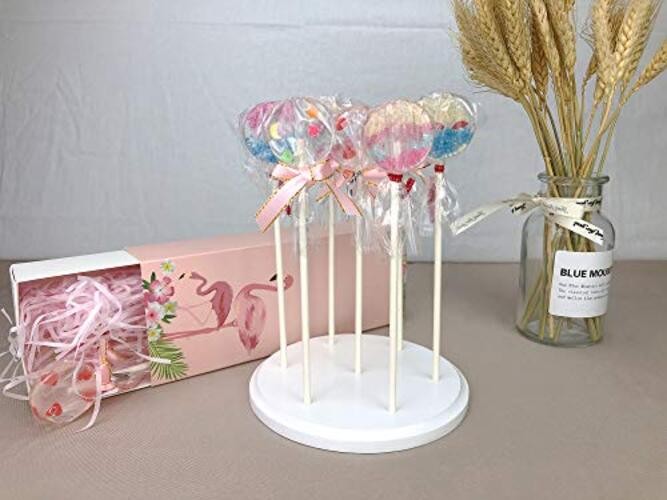 NANGOPOP 2 Pack Cake Pop Stand - 7 Hole Wood Lollipop Holder Display 7hole x2 gallery