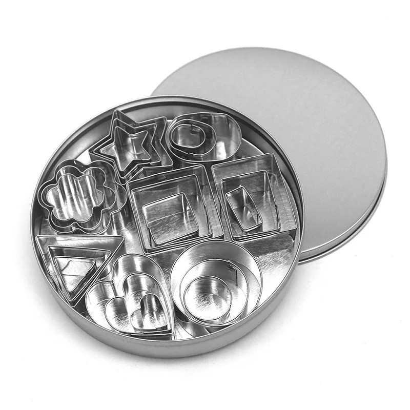 Cookie Cutter Set With Storage Box Geometry Mini Cookies Linzer Biscuit Baking M gallery