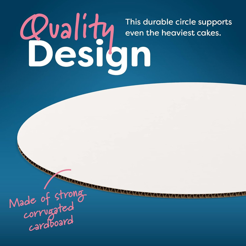 White Cake Boards round | 100 Pack – 6 Inch | Cardboard Cake Rounds Circles | Di gallery
