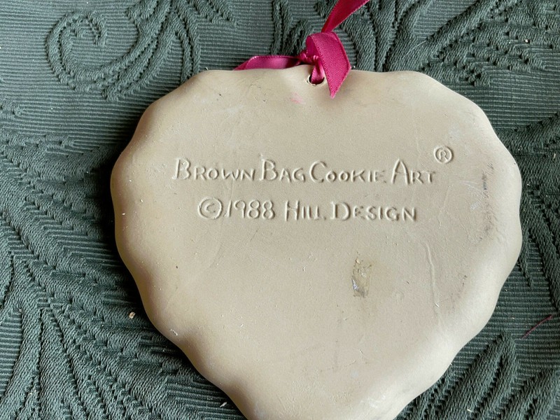 Vintage Brown Bag Cookie Art Mold Double Heart 1988 gallery