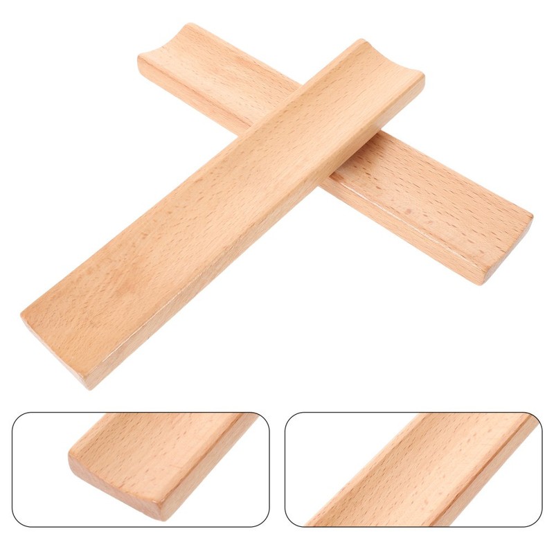 2Pcs Rolling Pin Wooden Cradle with Antiroll Design for Kitchen Utensils Storage