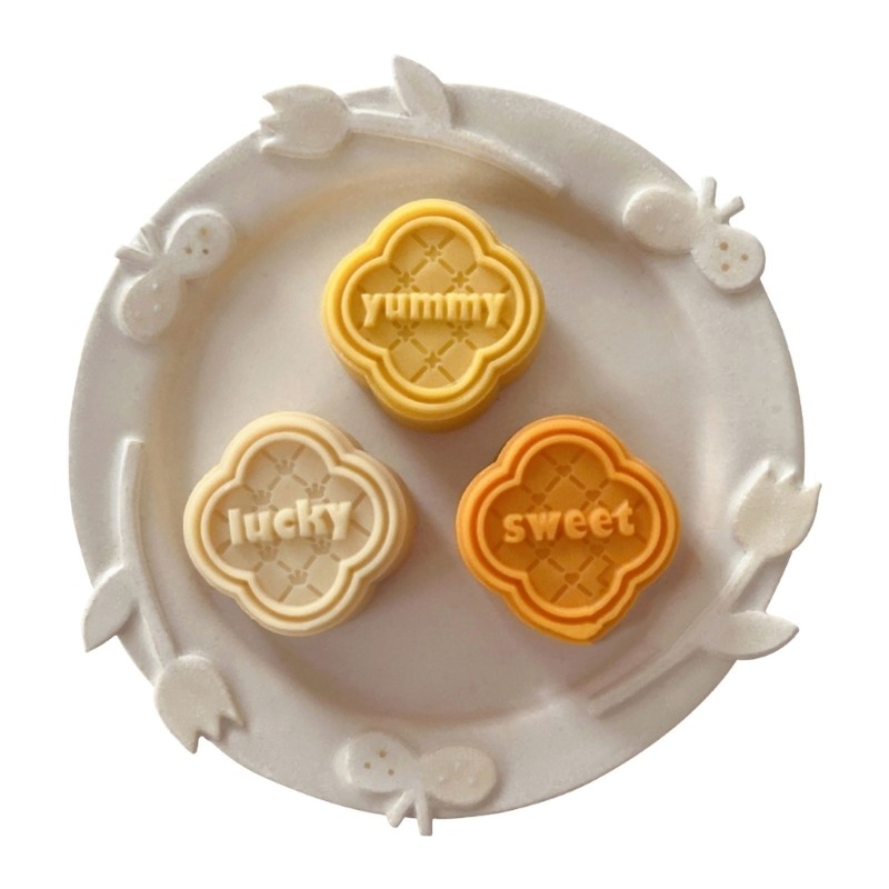 2Set Four-leaf Clover- Moon Cake Mould Suitable for Diy Cookie Mould Accessories gallery