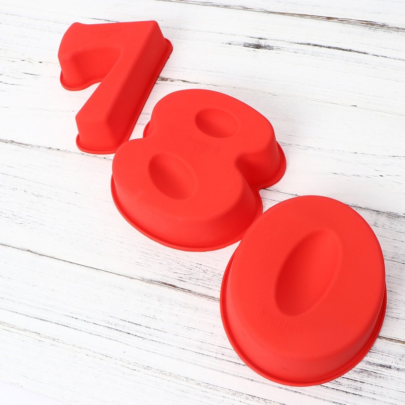 9 Pcs Silicone Cake Mold Number 0-8 Shape Nonstick Dessert Decorating Tool gallery