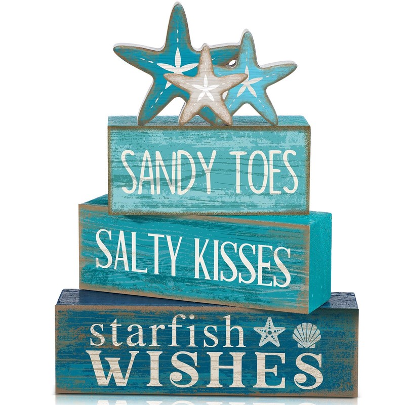 Yuntau 4 Pcs Summer Table Decorations Beach Tiered Tray Decor multicolor