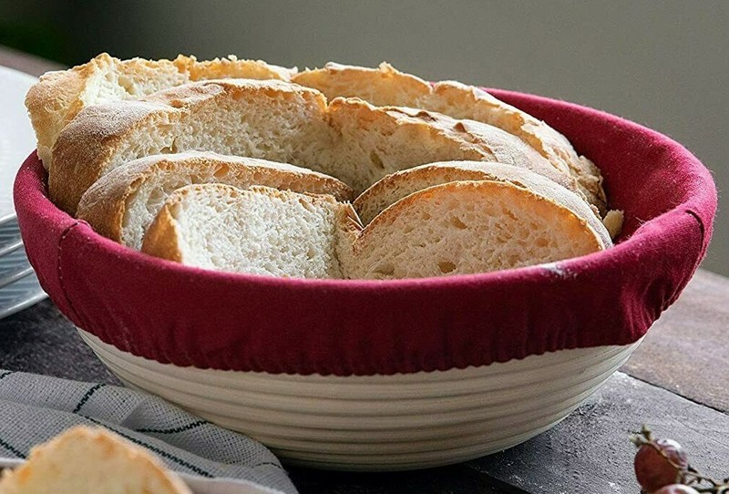 9" Round Banneton Proofing Lined Rattan Basket Baker Dough Bowl, Scrapper, Liner gallery