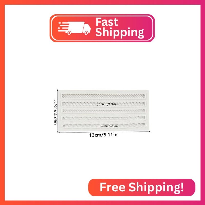 QDMOLDS Hemp Rope Fondant Molds Rope Cake Decorating Silicone Molds For Cake Bor gallery