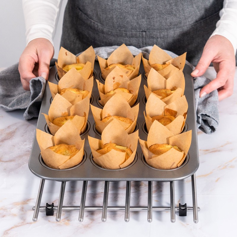 100-Pack Tulip Cupcake Liners, Greaseproof Paper Baking Cups for Party[Pink] gallery