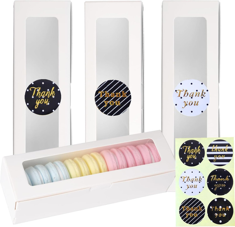 28 Pack Macaron Boxes with Clear Window Small Macaron Pastry Bakery Packaging Co gallery