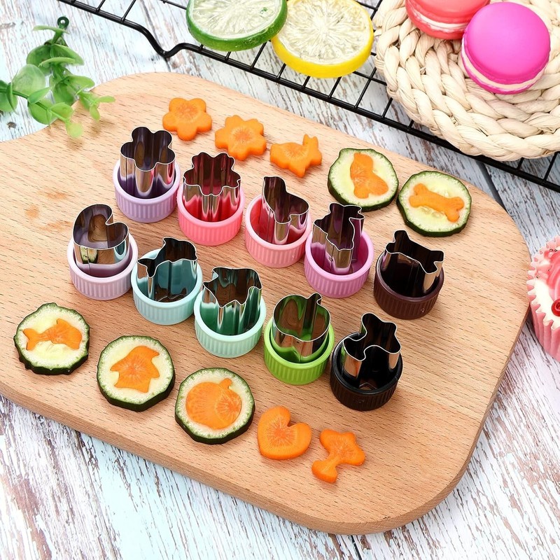20PCS Vegetable Cutter Set, Mini Cookie Cutters, Food Shapers for Kids & Baking gallery