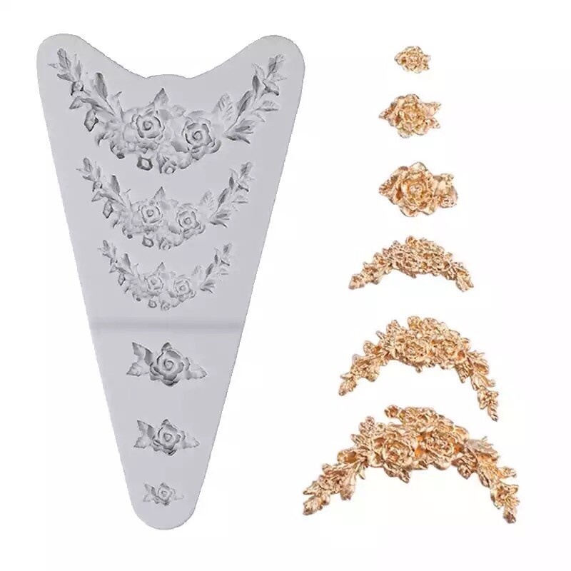 Silicone Floral Pattern Chocolate Fondant DIY Craft Clay Resin Mould gallery