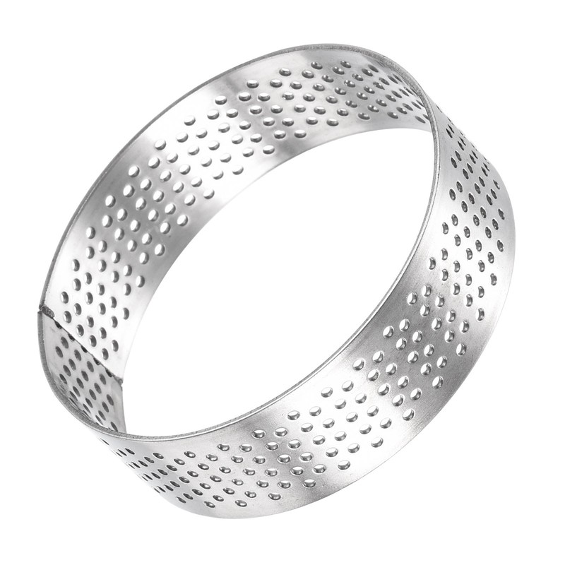 Stainless Steel Circular Cake Rings 2.5" Perforated Cake Mousse Ring Baking Mold gallery