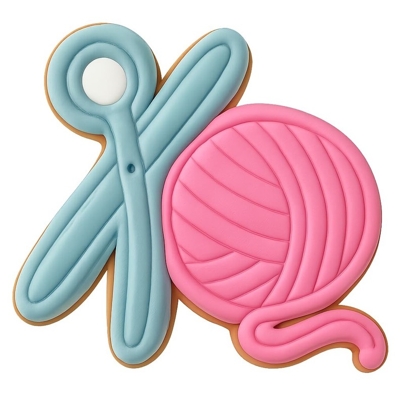 Scissors and Yarn Cookie Cutter & Stamp, Fondant & Clay - 4x3.2 gallery