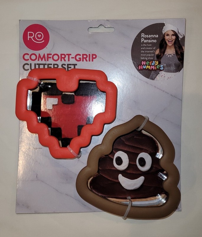 NOC Wilton Rosanna Pansino Heart And Poop Emoji Cookie Cutters (2 on card)
