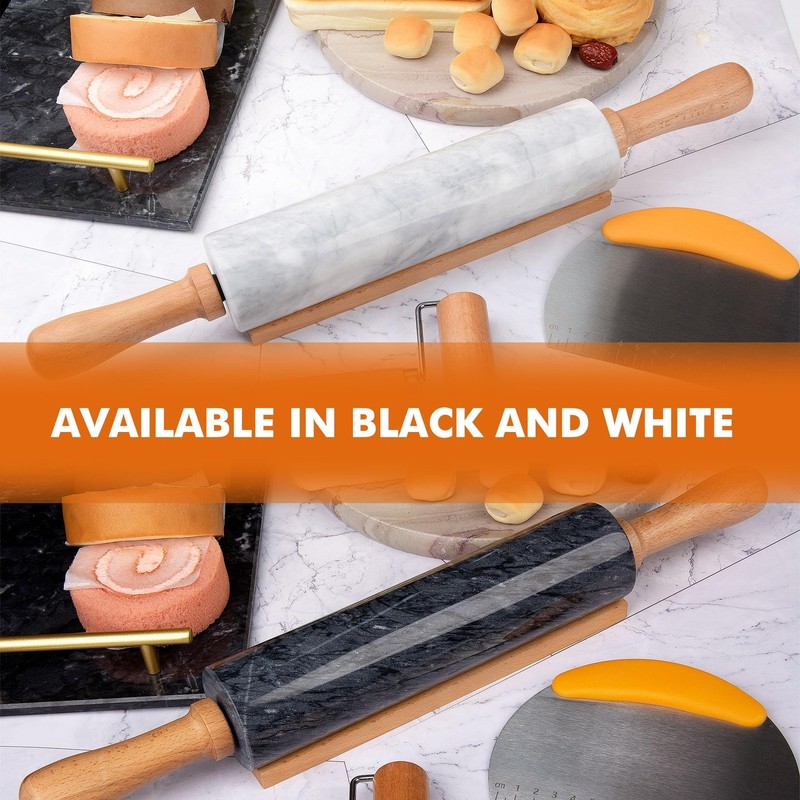 18.5 inches Marble Rolling Pin,Large Non-Stick Dough Roller,for making pizza,... gallery