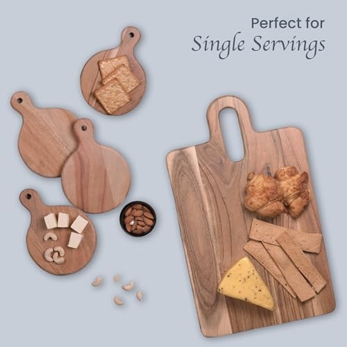 The Fine Living Co. Set of 4 Small Appetizer Serving Plate, Round 7X5 Natural gallery