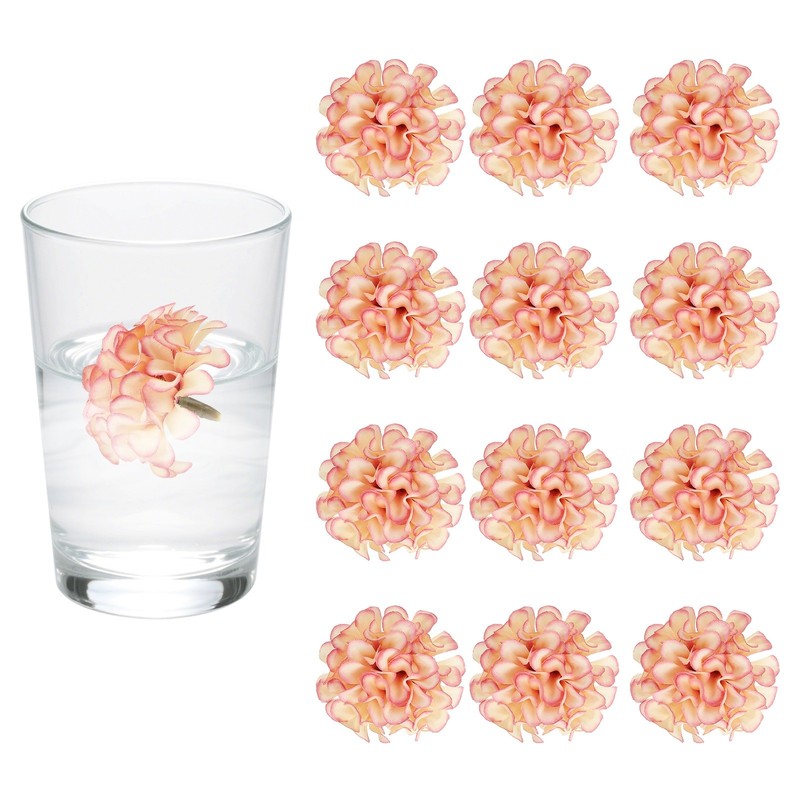 12Pcs Floating Flowers for Centerpieces Wedding, Orange Purple Hydrangea