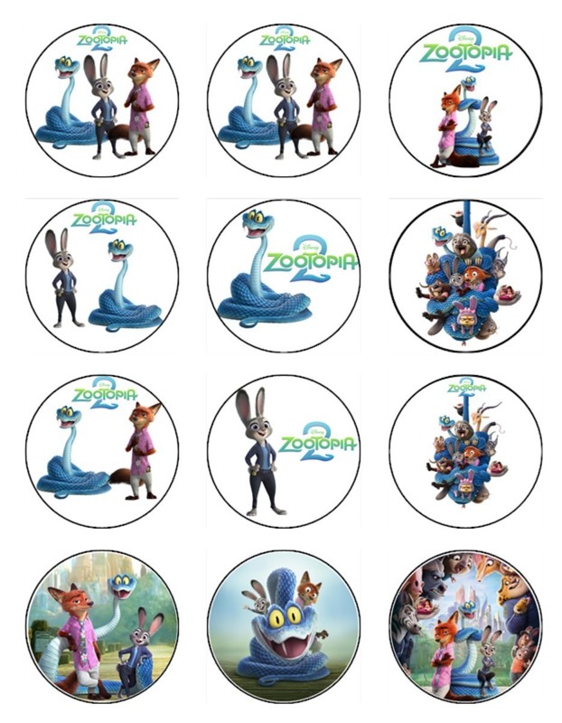 Zootopia Edible Icing Cake & Cupcake Toppers - Zoo Theme Birthday Decorations gallery