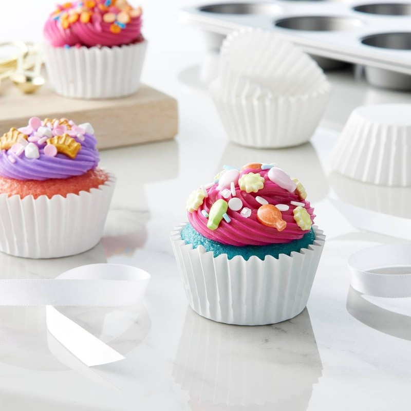 Heavy Duty Standard White Cupcake Liners 150 Counts Grease-Resistant Paper gallery