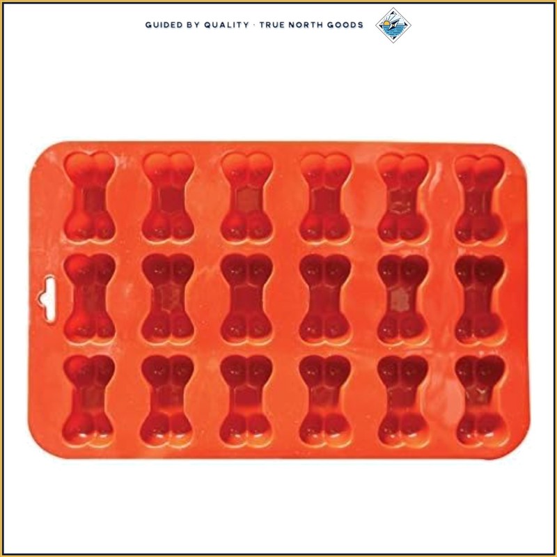 Silicone Baking Pan for Dog Treats, Ice Cubes, and Fondant with 18 Cavities
