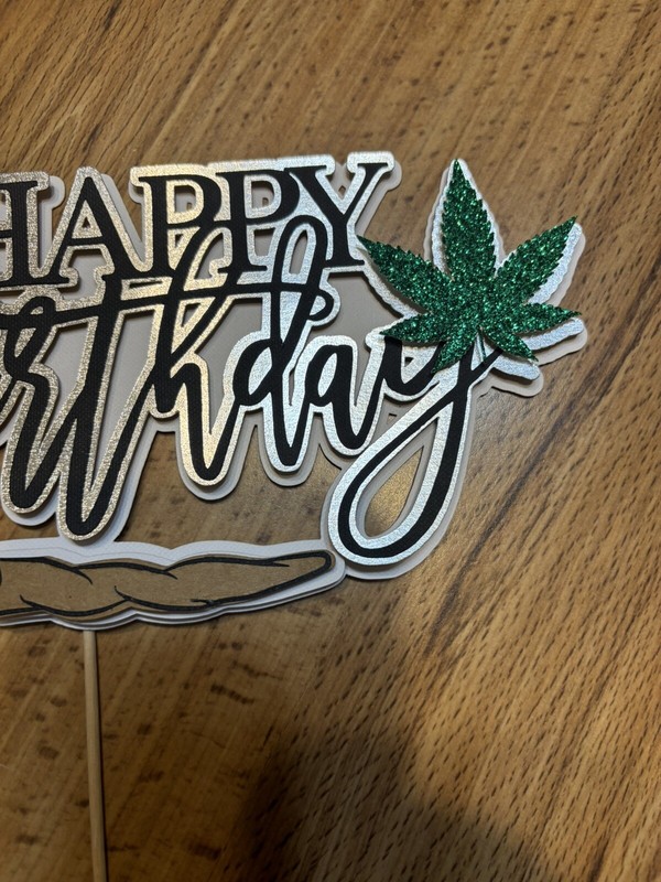 Custom Pot Leaf Green Leaf Cake Topper gallery