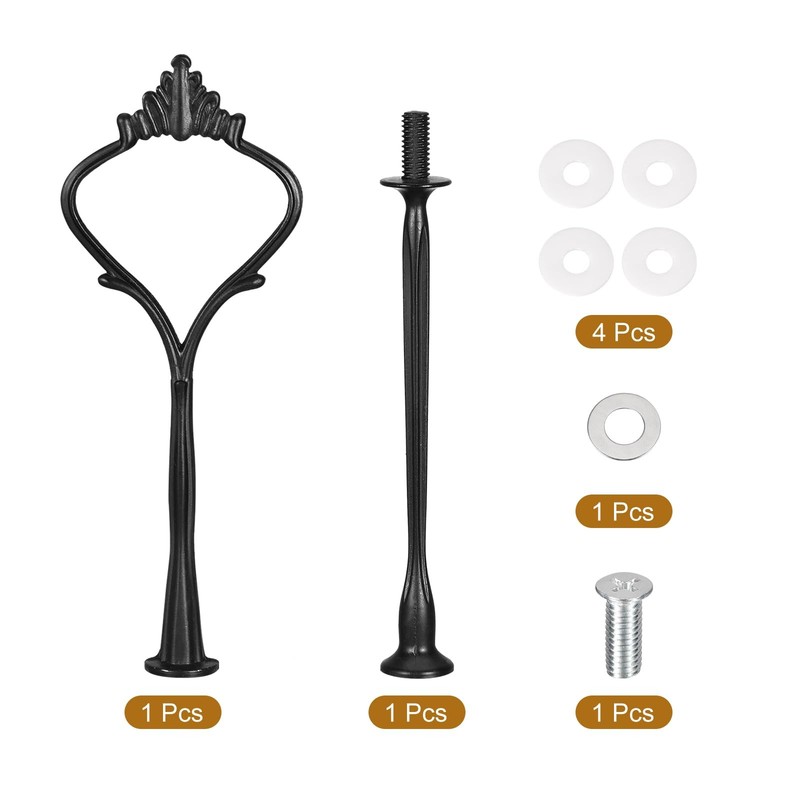 4 Sets of 3 Tier Cake Plate Stand Handle Hardware Cake Fruit Food Plate Stand gallery
