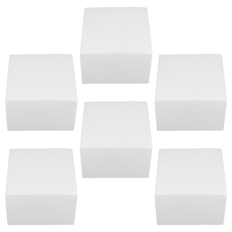 20 Pcs White Cake Dummies Polystyrene Foam Square Model DIY Modelling