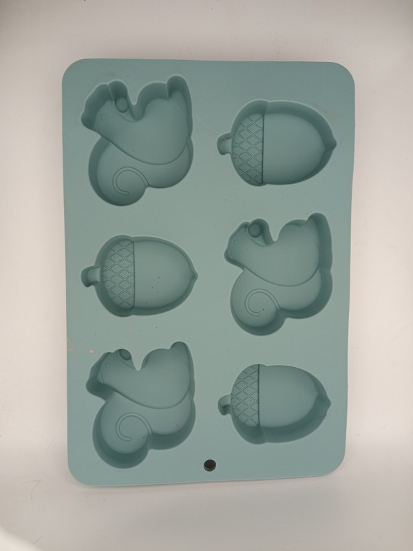 Silicone Chocolate Mold Fall Themed Squirrels And Leaves Set Of Two