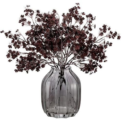 Silk Babys Breath Artificial Flowers Bulk 6pcs Faux 6 Bundles Blackish Red gallery