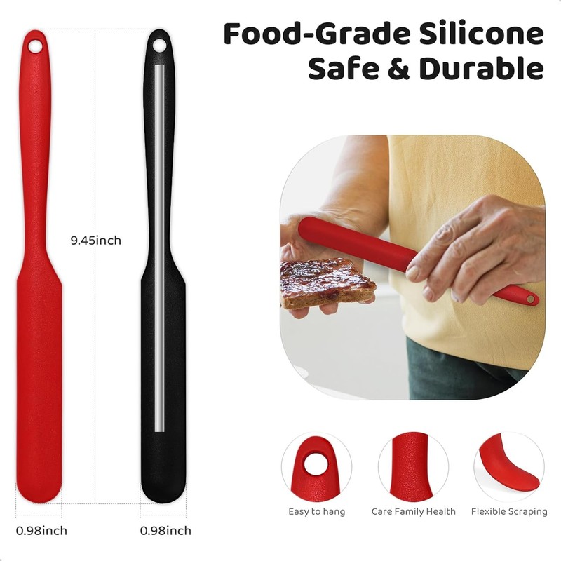 Silicone Jar Scraper with Long Handle, Jam Spreader for Peanut Butter gallery