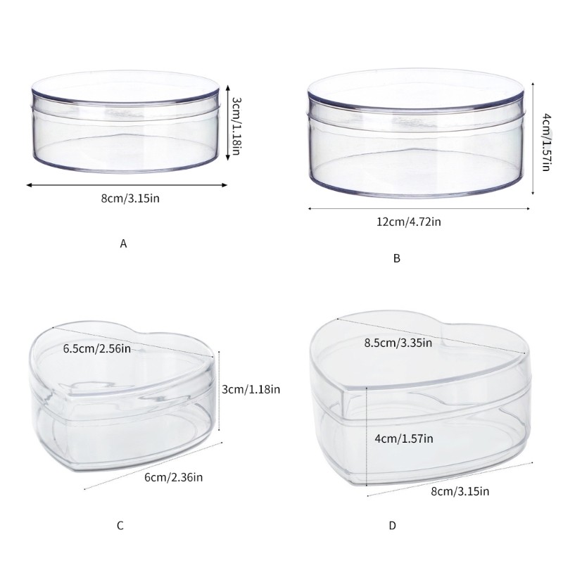 Heart/Round Storage Box Acrylic Containers with Lids for Candy Pills and Jewelry gallery